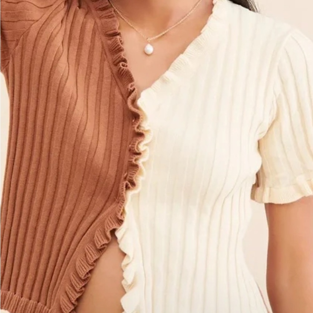 Find Me Now Ruffles Color Block Cardigan